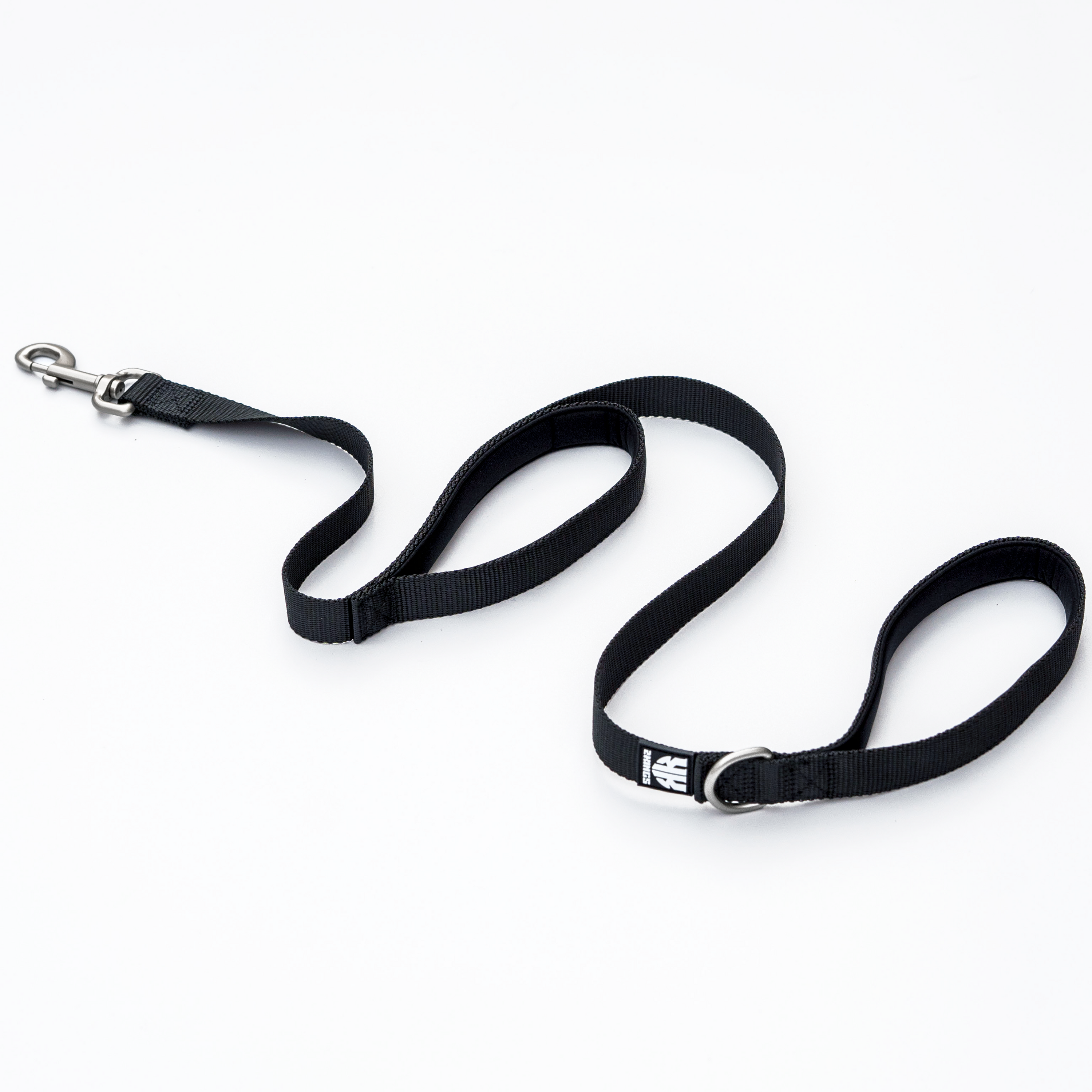 Comfort Dog Harness & Double Grip Lead Set - Padded & Waterproof with Top Handle - Black.