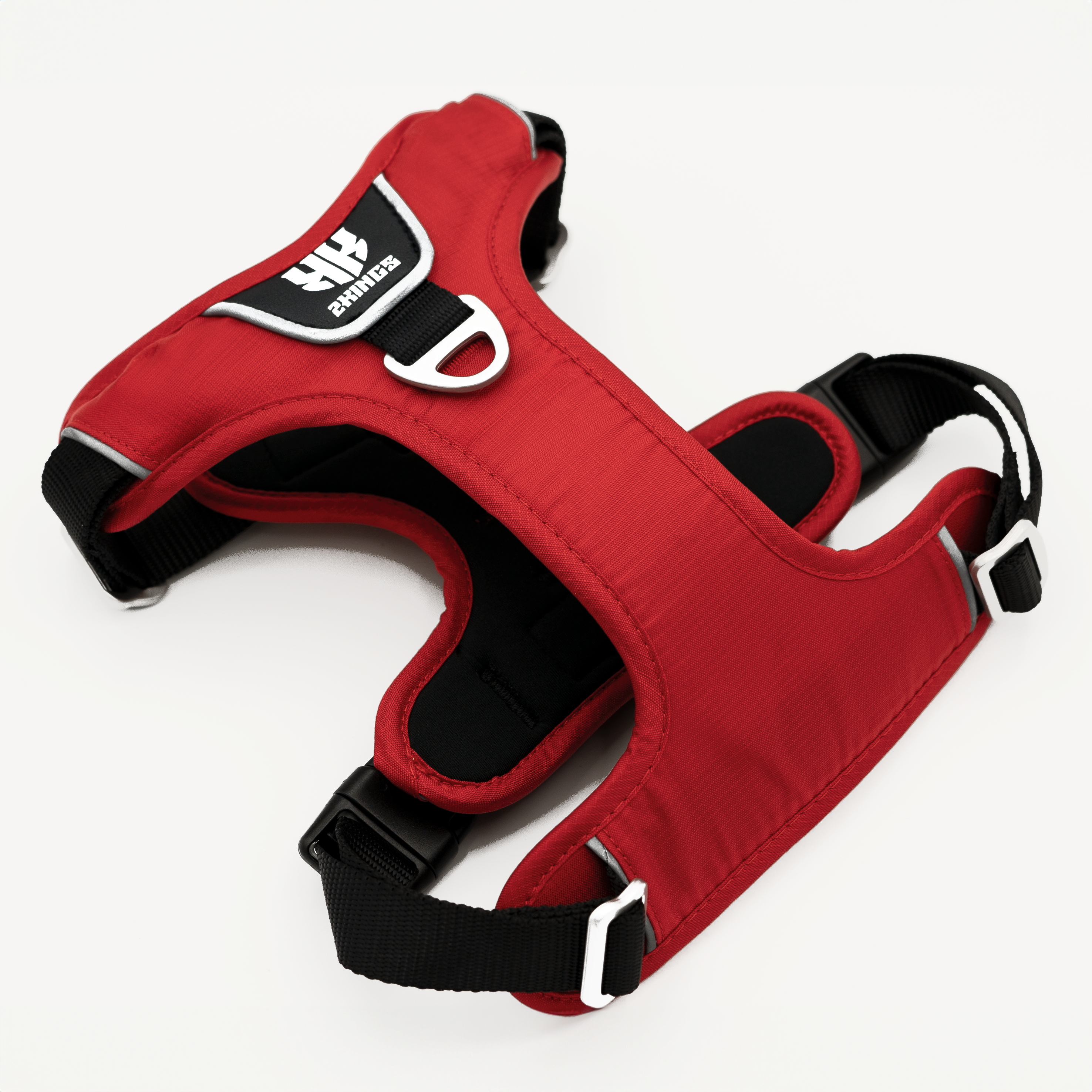 Comfort Dog Harness & Classic Lead Set - Waterproof with Top Handle -Red.