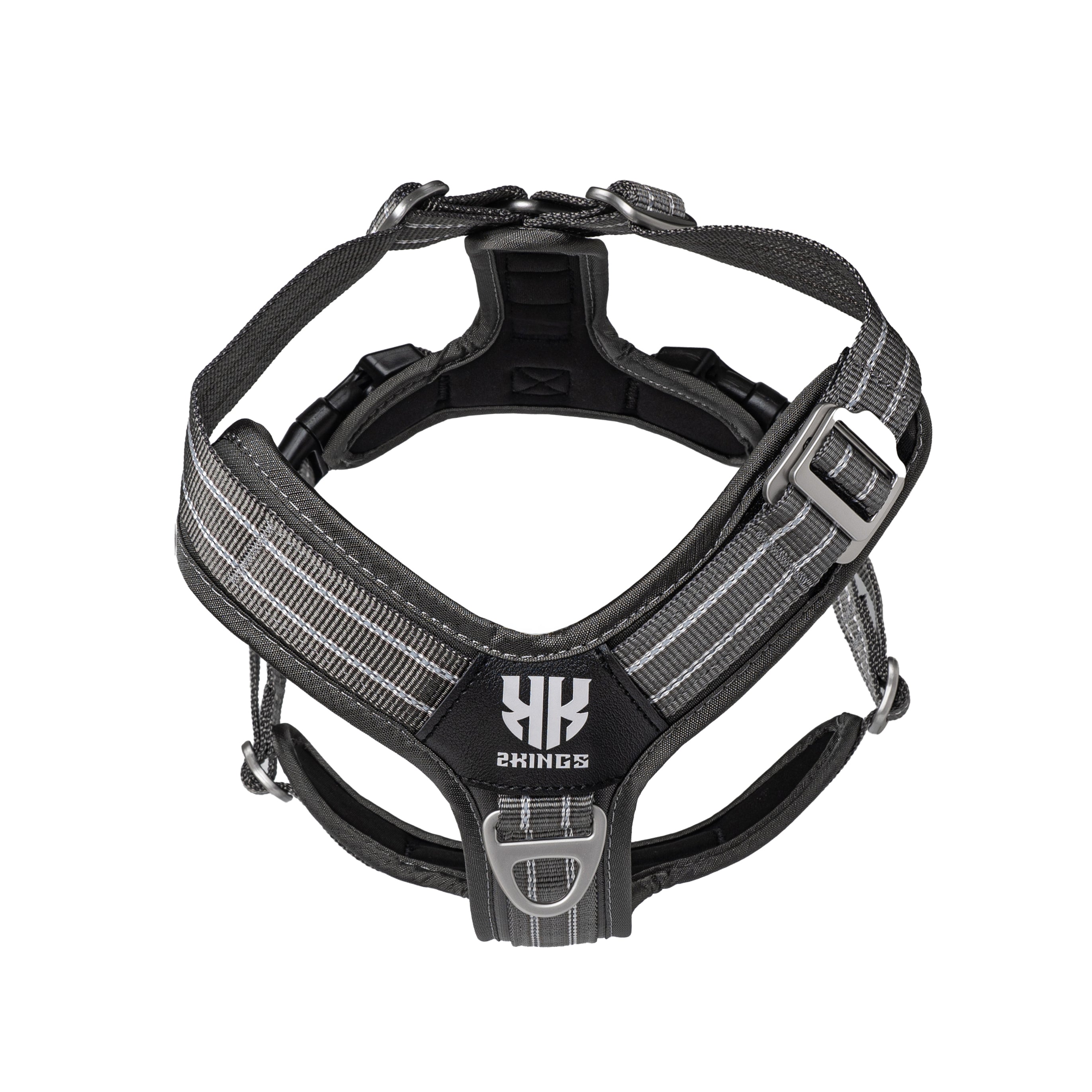 FlexiFit Reflective Dog Harness - Lightweight & Adjustable - Grey.