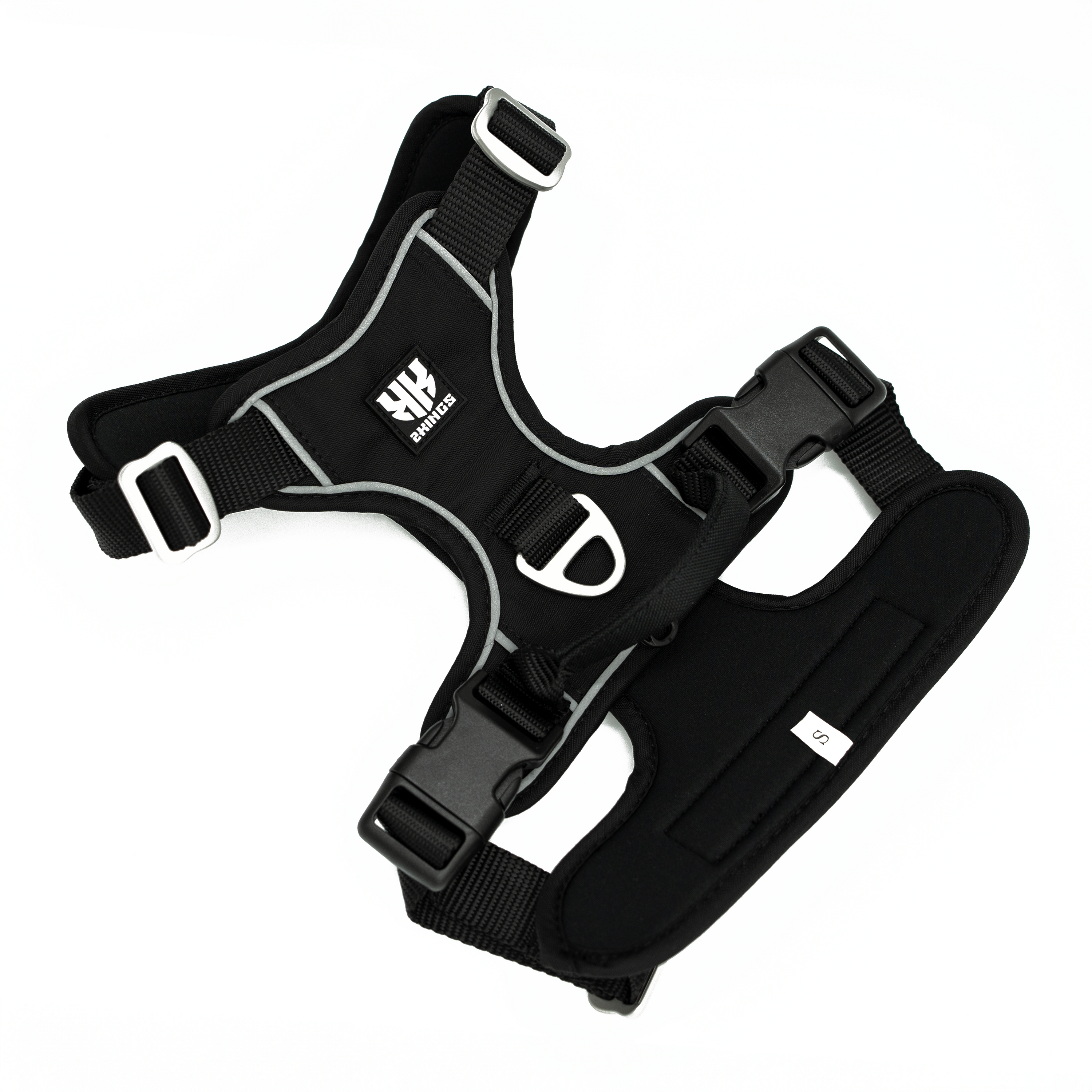 Comfort Dog Harness & Classic Lead Set - Waterproof with Top Handle - Black.