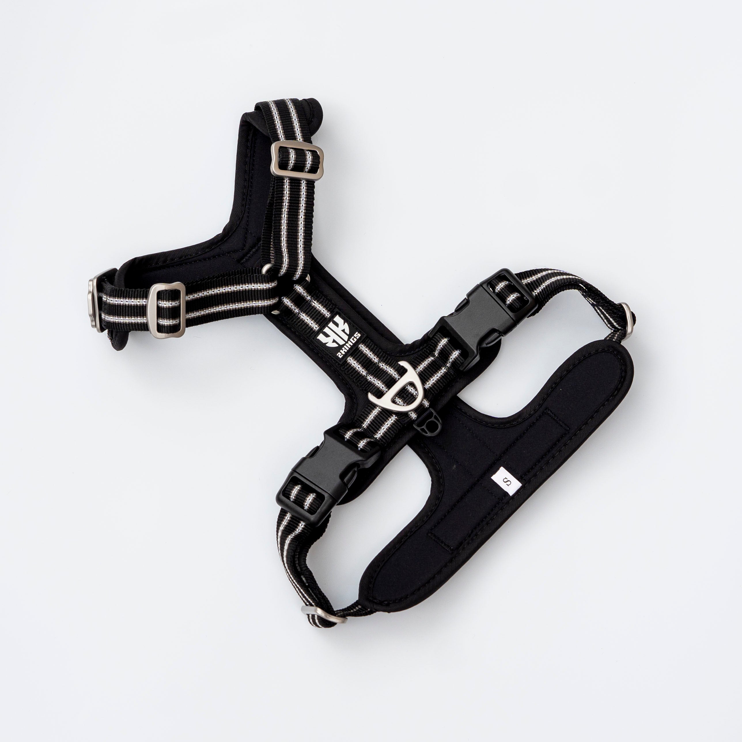 Adjustable Dog Harness & Classic Lead Set- Reflective & Lightweight - Black.