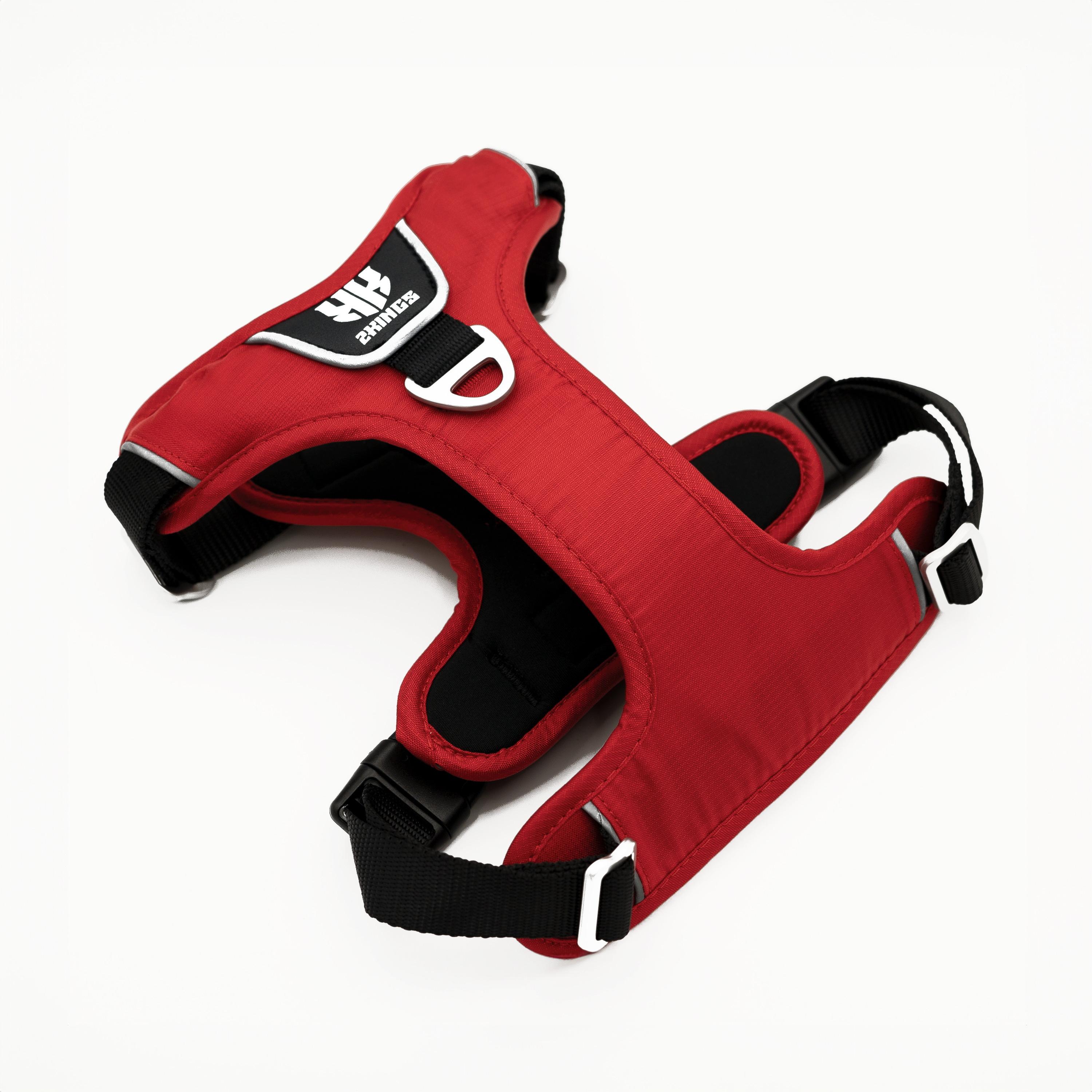 Comfort Dog Harness & Double Grip Lead Set - Padded & Waterproof with Top Handle - Red.